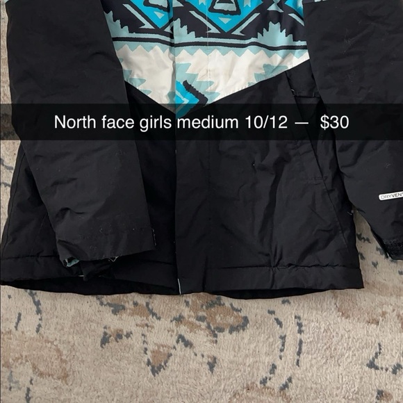 North Face Winter Ski Jacket Large girls 10/12 - Picture 2 of 2